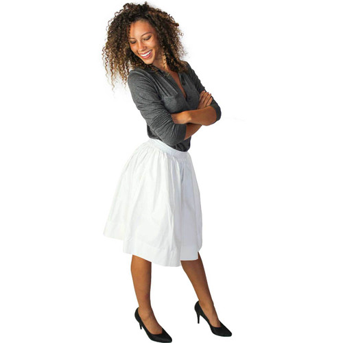 Chic White Cotton Skirt With Pockets