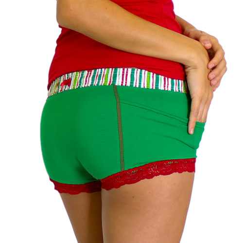 Kelly Green Boxer Brief Christmas Stripe FOXERS Band