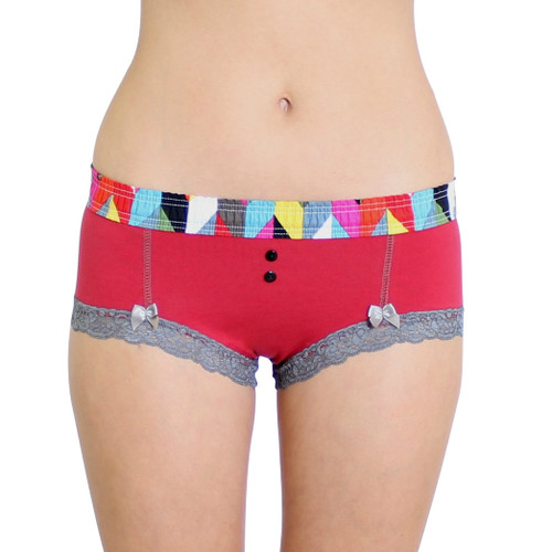 Papaya Boyshort with FOXERS Kaleidoscope Waistband