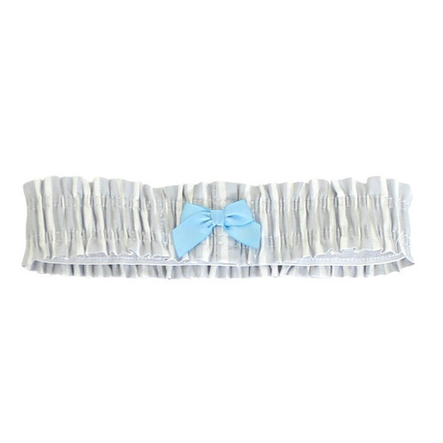 Garter Belt made from Light Grey and white striped fabric.