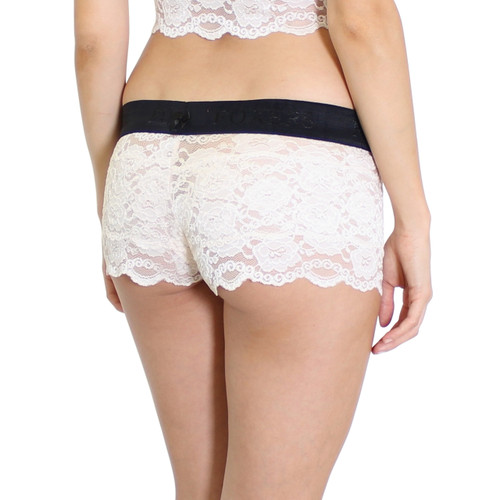 Blush Lace Boxer Black FOXERS Logo Band
