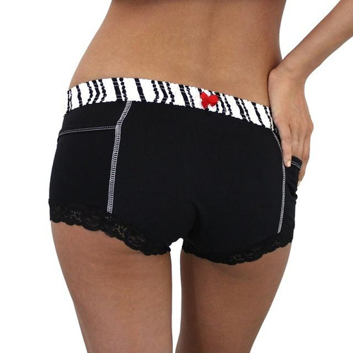 Black Boxer Brief with white FOXERS band Black Pearls
