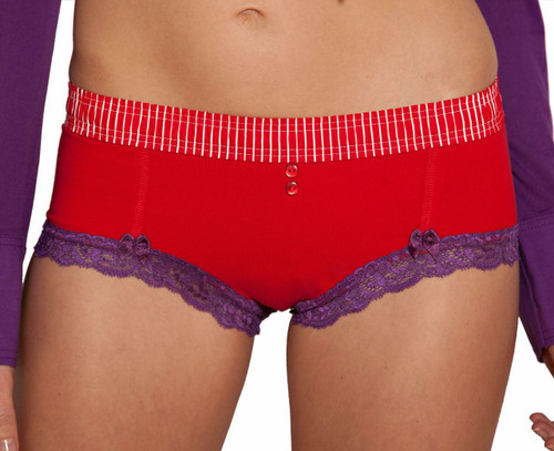 Red Stripe over Red Boyshort