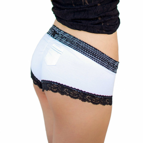White Cotton Boyshorts
