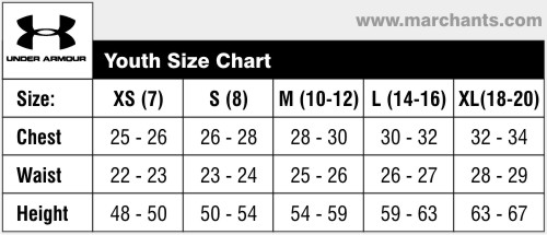 under armour youth clothing size chart 