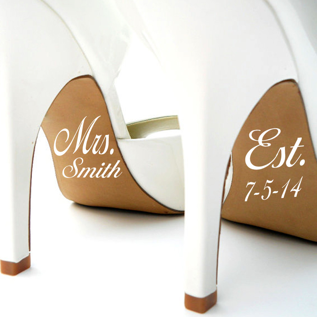 Wedding Shoe Stickers Mrs Est Wedding Shoe Stickers Mrs Est