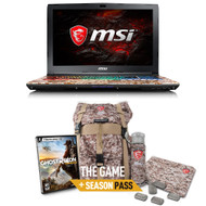 MSI GE62VR APACHE CAMO-644 15.6" Gaming Laptop (Kaby Lake) - Core i7-7700HQ, 16GB RAM, 256GB SSD + 1TB HDD, GTX 1060, Win 10