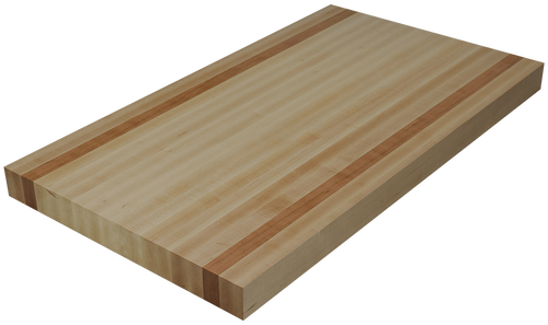 Maple Edge Grain Butcher Block Countertop with 2 Cherry Strips