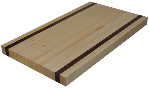 Maple Edge Grain Butcher Block Countertop with 2 Walnut Strips