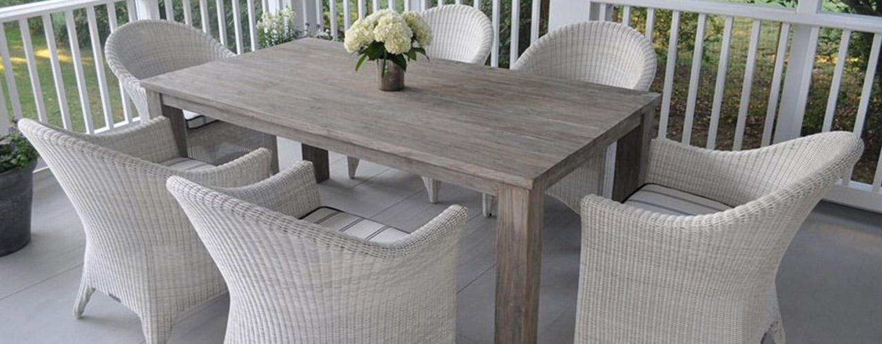 Kingsley Bate Cape Cod Warm White Outdoor Wicker Authenteak