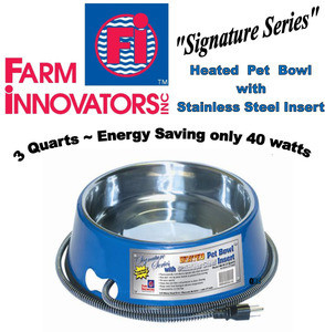 Deluxe Stainless Steel 3 qt Heated Dog, Cat, & Pet Bowl - River Country LLC