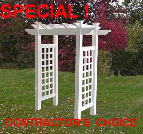 Vinyl Pergola Arbor, White, 4 Ft Opening , Heavy 5 Image 1 - Vinyl Pergola Arbor, White, 4 Ft Opening , Heavy 5