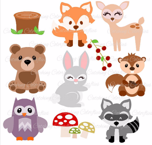 Baby Woodland Animal SVG Cut Files - Catching Colorlfies