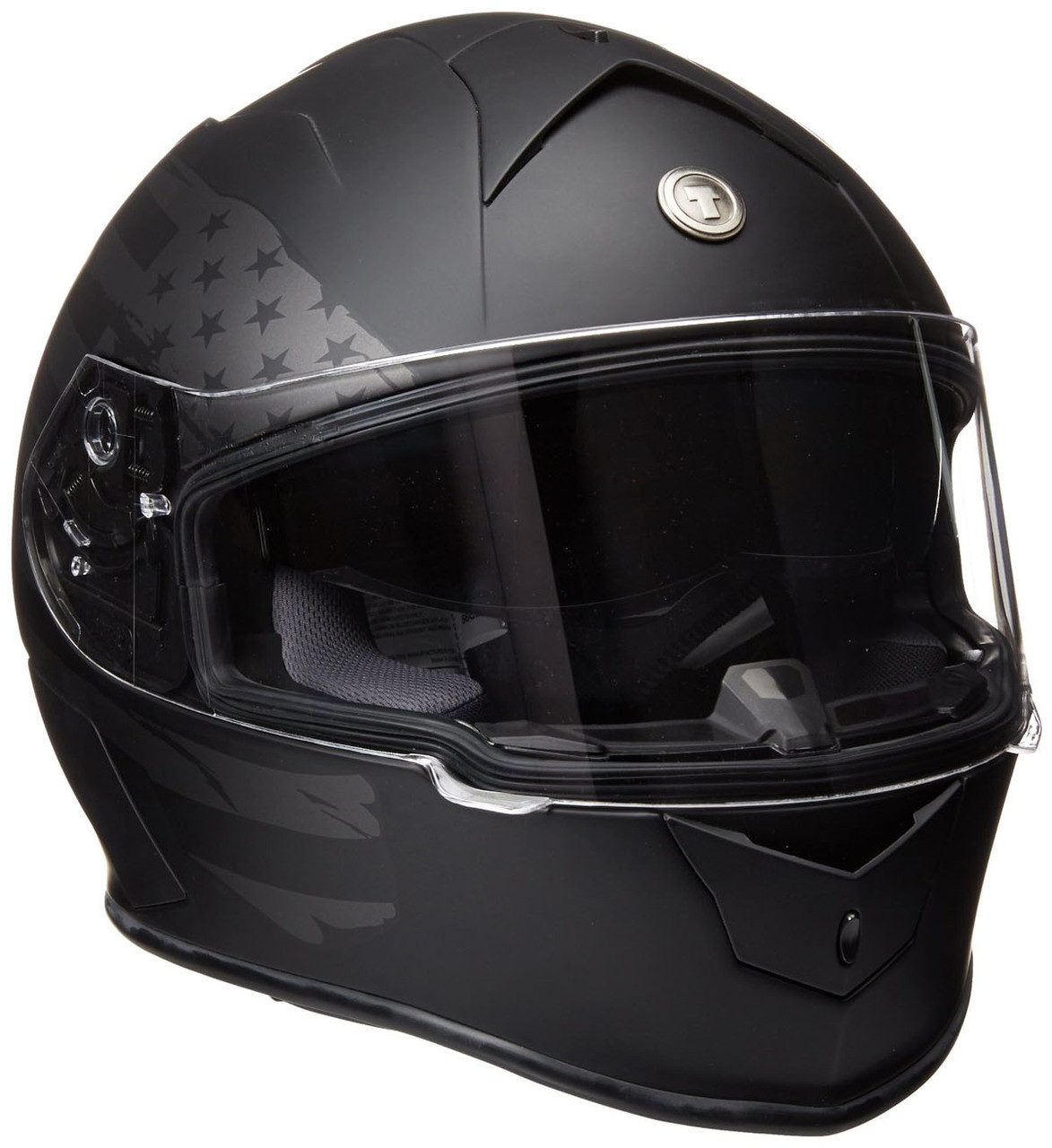 Torc T-14B Mako Flag Flat Black Communication Helmet | XtremeHelmets.com