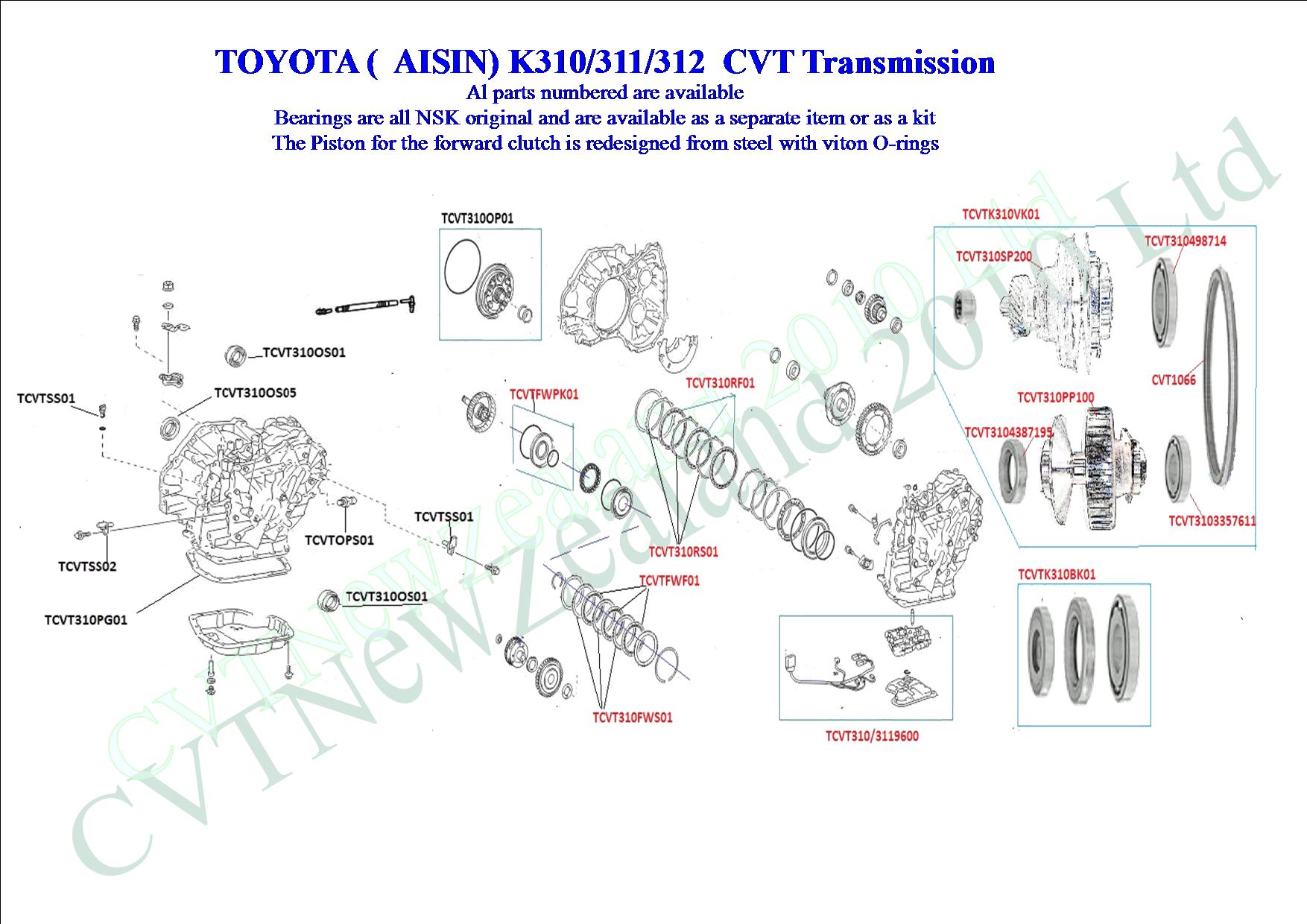 Toyota CVT - K312 CVT Transmission - CVT Parts Limited