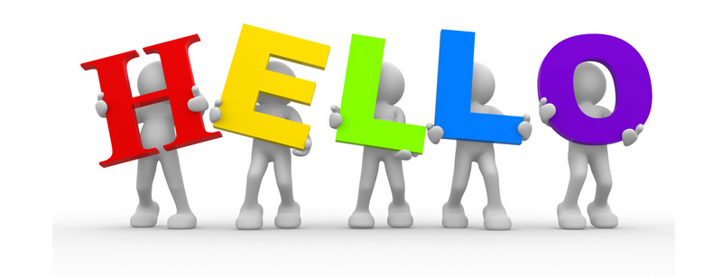 Hello from Dealbeds.com people holing hello letters