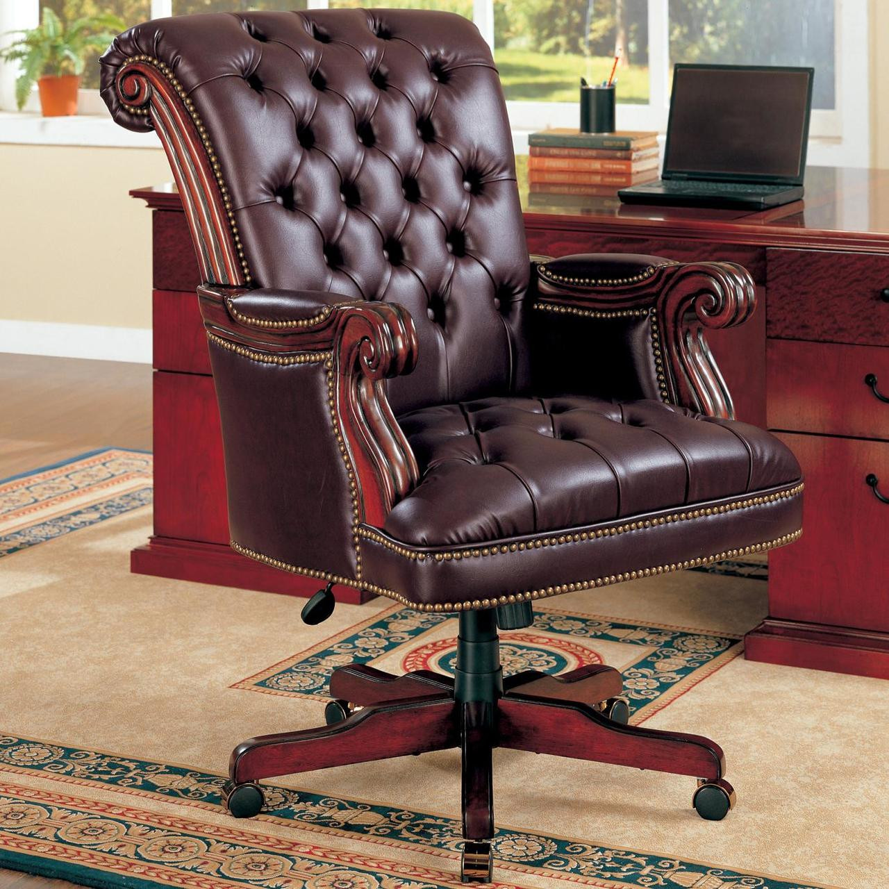 Coaster Richmond Executive Leatherette Office Chair in Dark Brown
