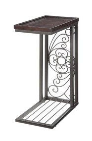 Coaster Alicia 17.5 in. Antique White Round Marble Top End Table 930252