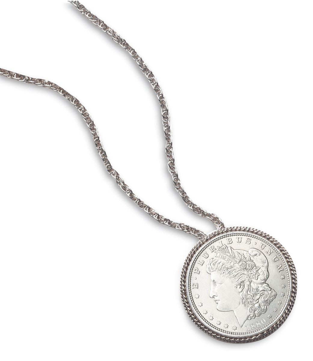 Morgan Silver Dollar Pin/Pendant - Actual Authentic Collectable ...