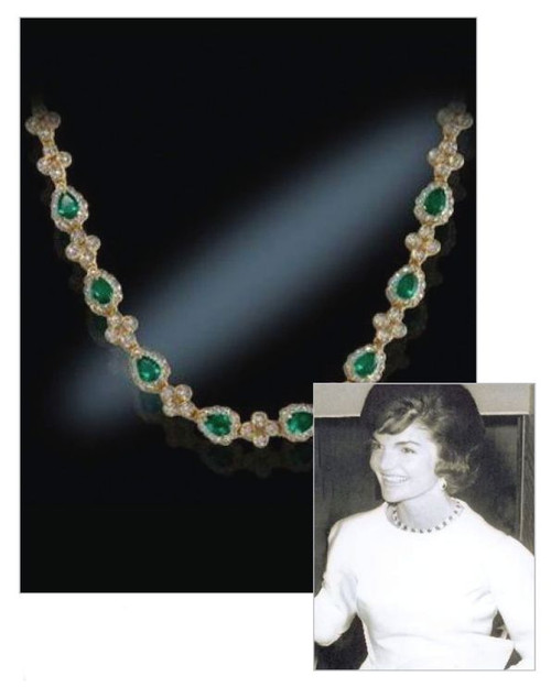 Emerald Drop Necklace President Presidential History, JFK, JBK, John