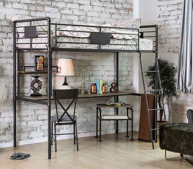 Throwback Look: Chic Industrial Piping Style Metal Bunk Beds  www.justbunkbeds.com