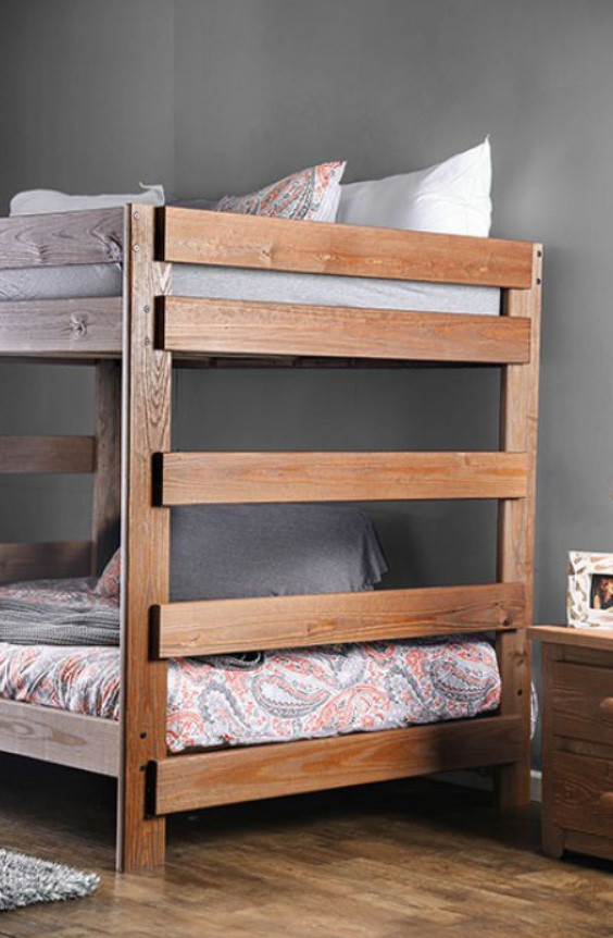 Julian Plank Style Rustic Full Size Bunk Bed  Just Full Size Bunk beds