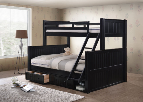 Dillon Extra Long Twin over Queen Bunk Bed with Storage Drawers Dillon Extra Long Twin over Queen Bunk Bed with Storage Drawers
