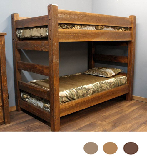 Lodge Xl Twin Over Xl Twin Barnwood Bunk Bed For Adults 