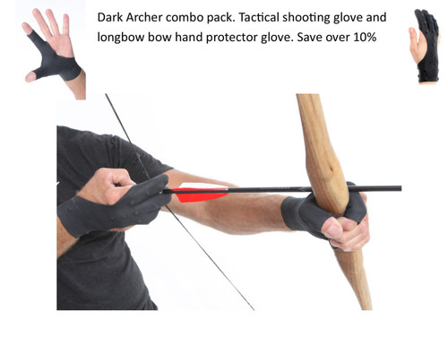 Dark Archer tactical archery glove and arm guard combo set