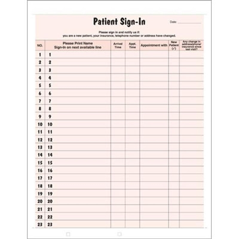 HIPAA Signature Sign in sheet HIPAA Sheet Patient Sheet Medical