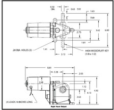 Dayton Model 1LRA5 AC/DC Right Hand Gearmotor 8 RPM 1/15