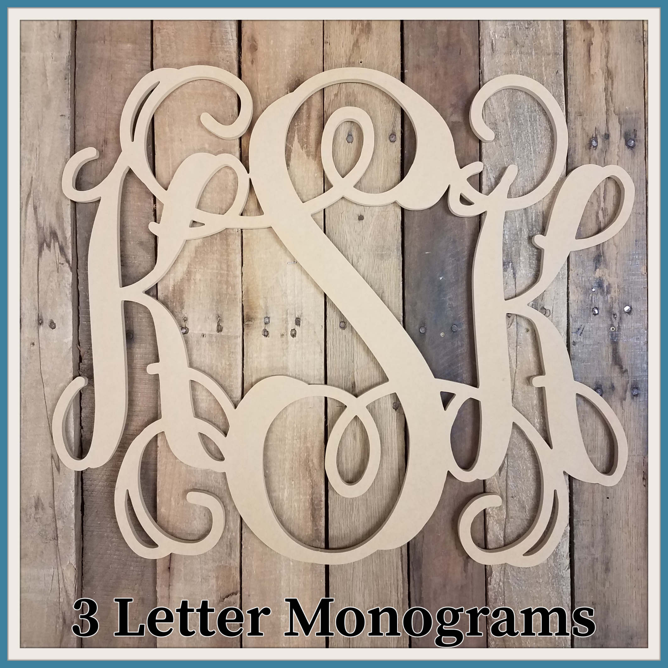 Wooden Monogram, Unfinished, Monograms, Vine Letter Monogram, Wooden Letters, Wood Letters