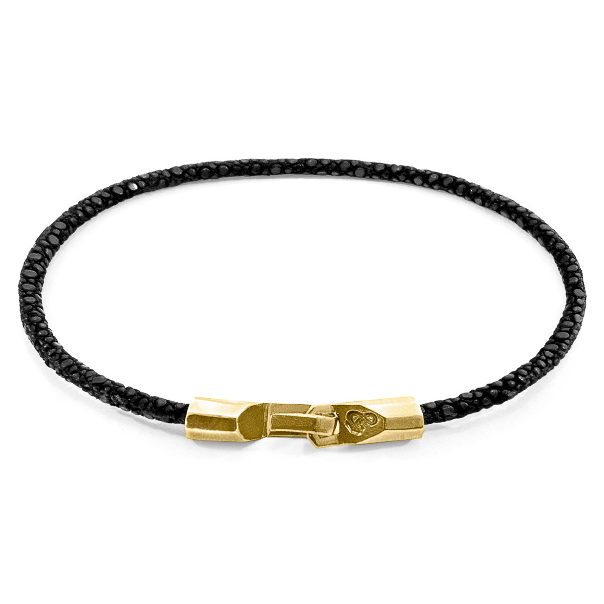 Raven Black Talbot 9ct Yellow Gold and Stingray Leather Bracelet