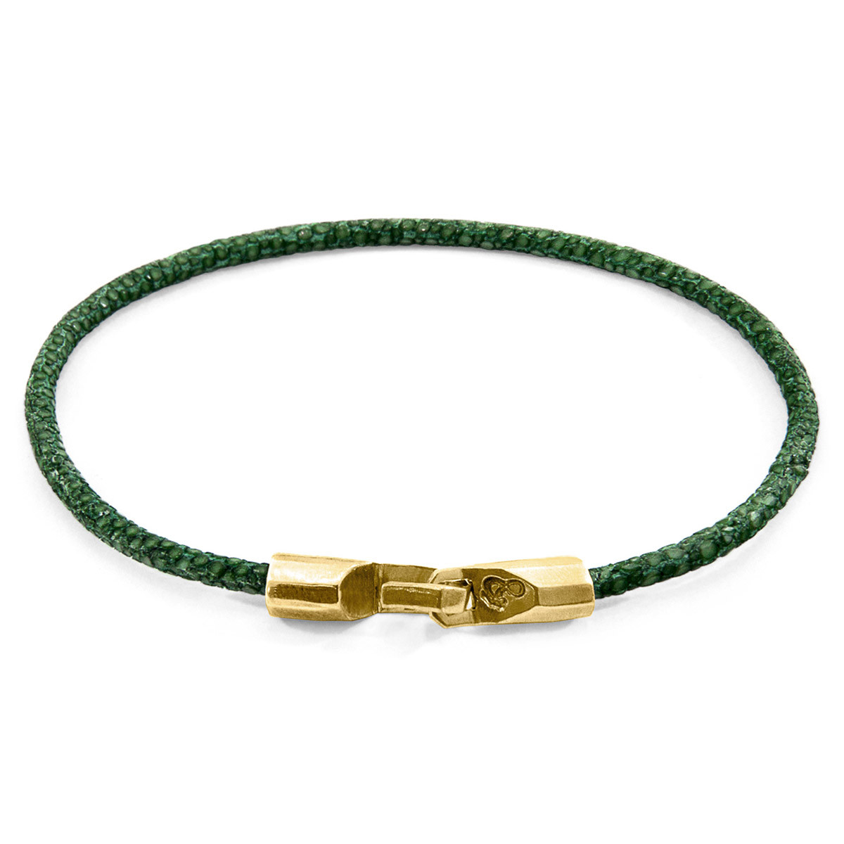 Racing Green Talbot 9ct Yellow Gold and Stingray Leather Bracelet