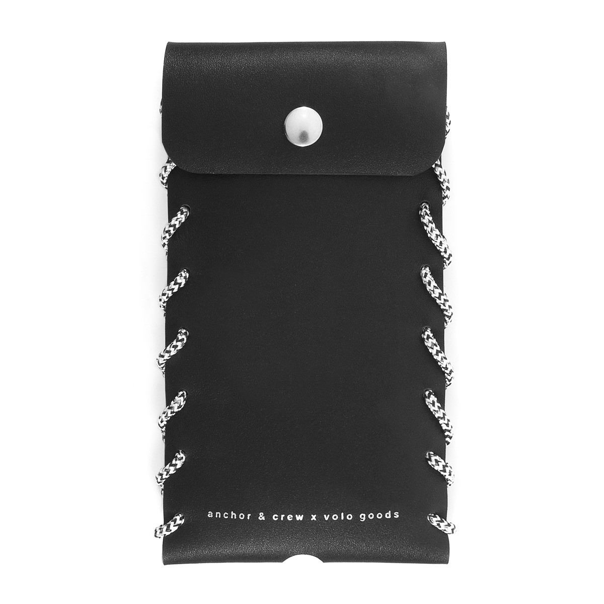 Large Graphite Black Standen Leather and Rope Phone Case