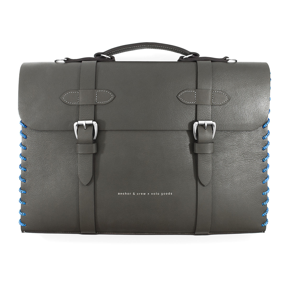 Small Falcon Grey Rufford Leather and Rope Briefcase