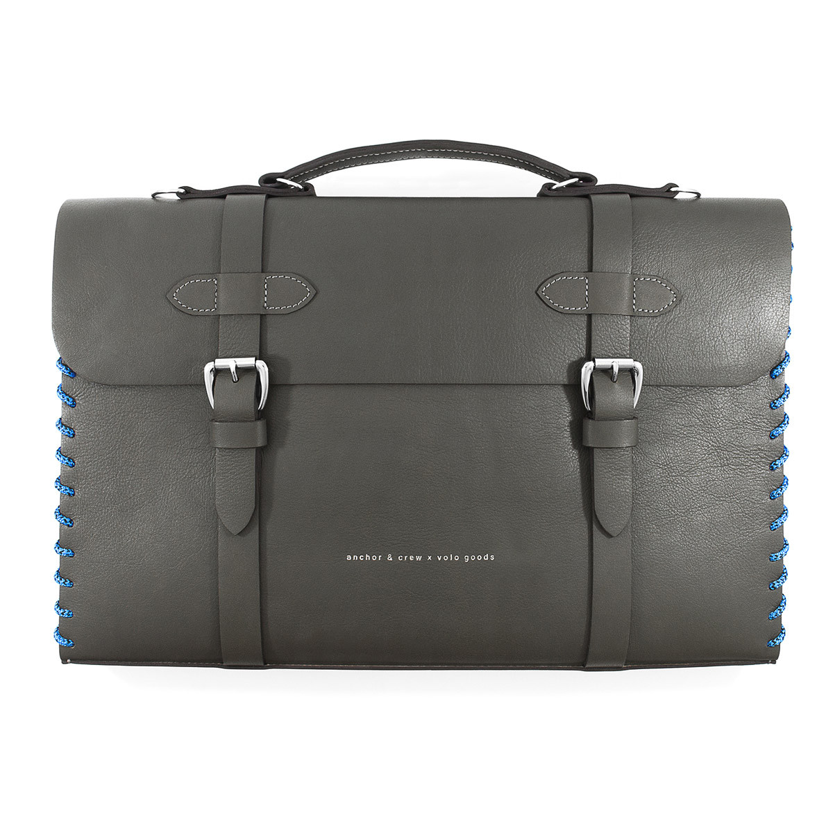 Large Falcon Grey Rufford Leather and Rope Briefcase