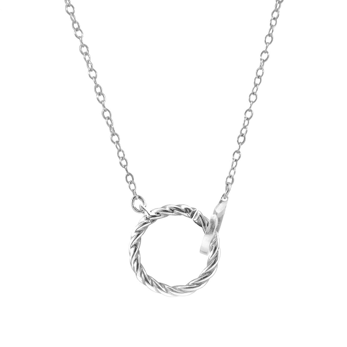 Twirled Rope Link Paradise Silver Necklace Pendant
