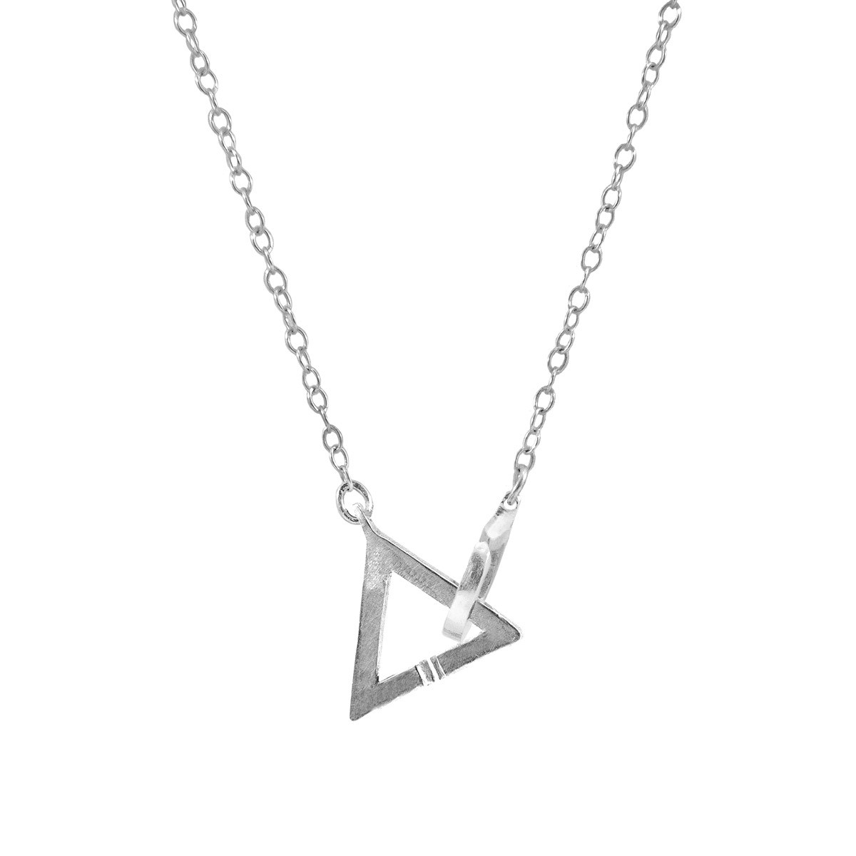 Geometric Triangle Link Paradise Silver Necklace Pendant
