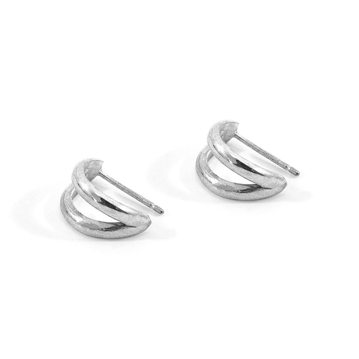 Huntington Surf Silver Earring Studs