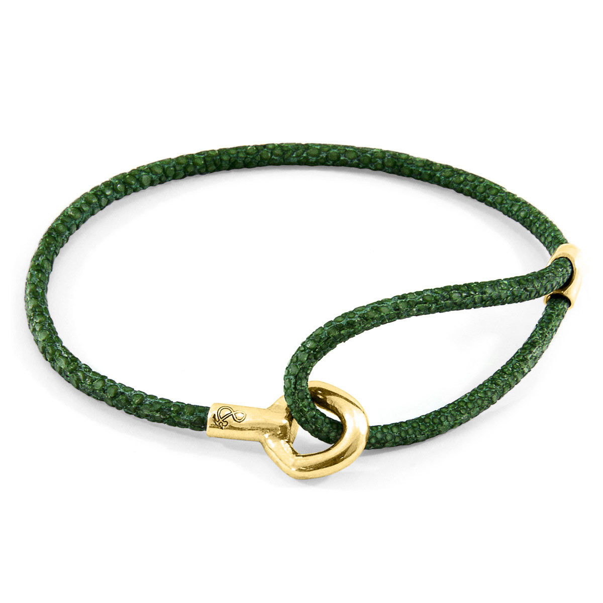 Racing Green Blake 9ct Yellow Gold and Stingray Leather Bracelet