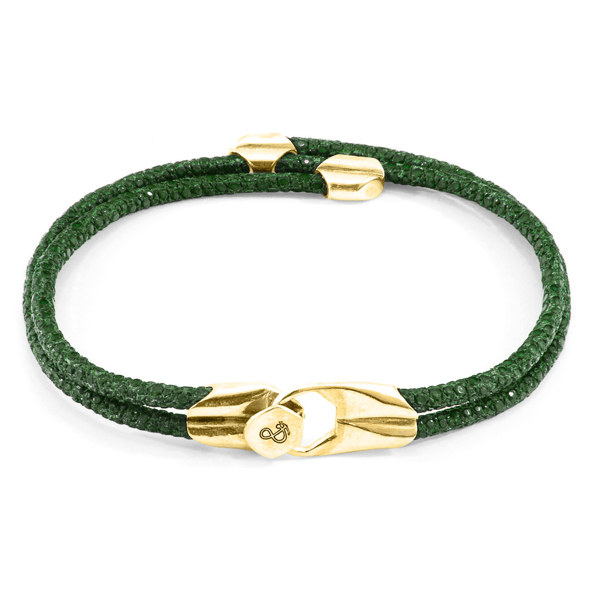 Racing Green Conway 9ct Yellow Gold and Stingray Leather Bracelet
