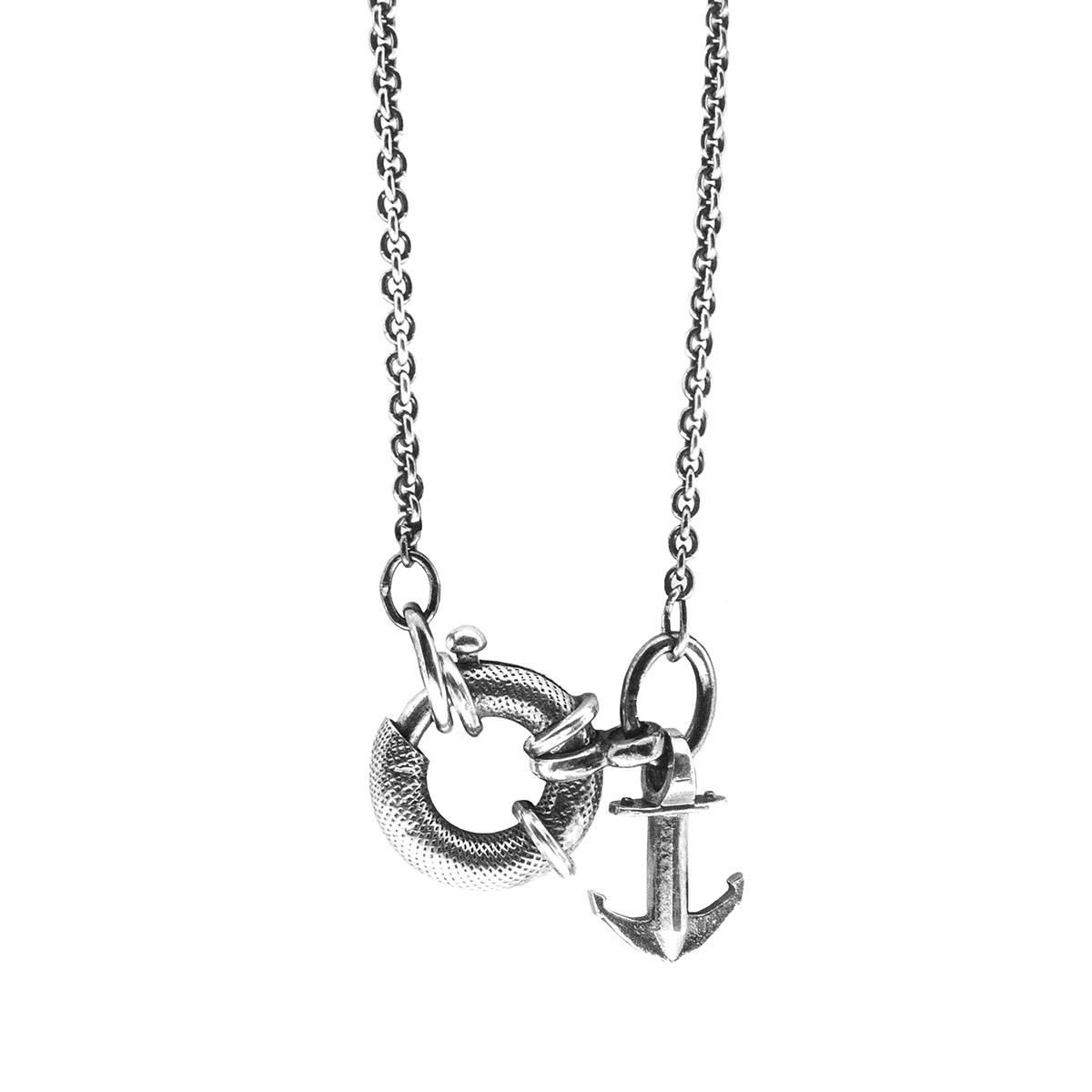 Clyde Anchor Signature Silver Necklace Pendant