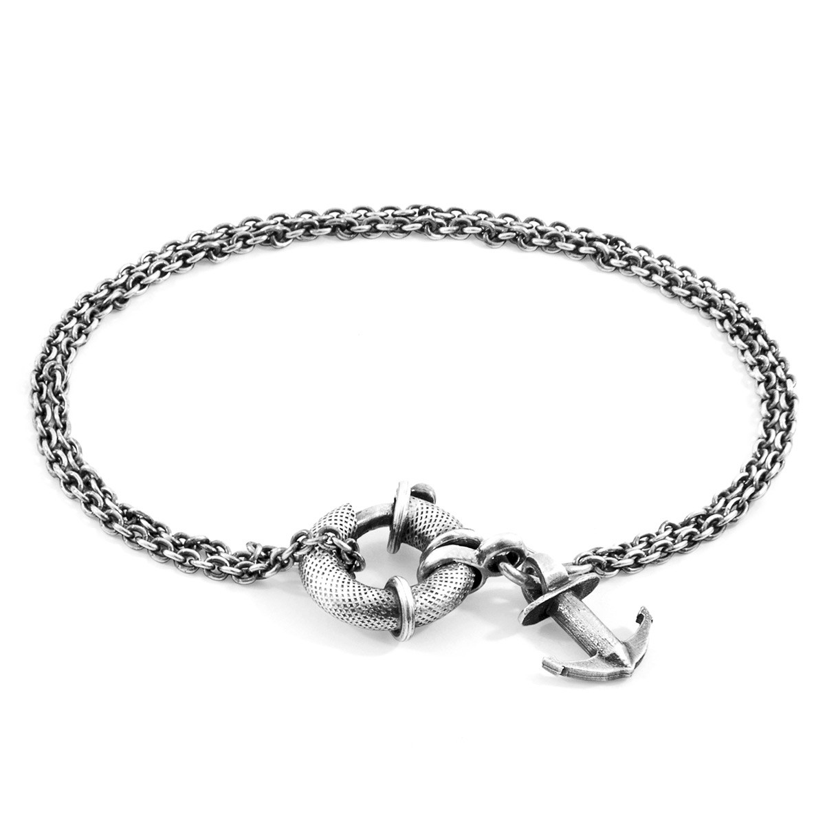 Clyde I Anchor Silver Chain Bracelet