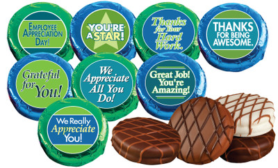 employee appreciation cookie talk chocolate oreos w messages