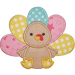cute turkey planet applique inc