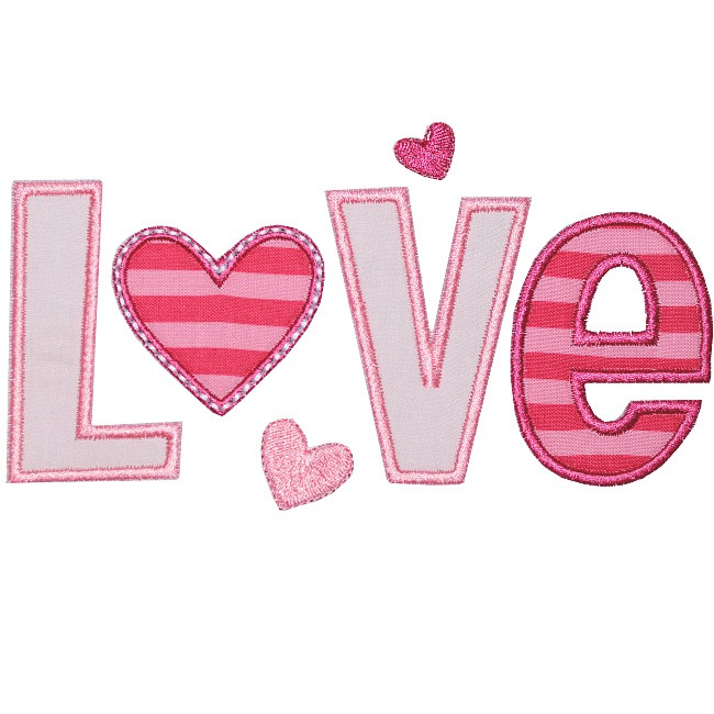 Heart Love Applique - Planet Applique Inc