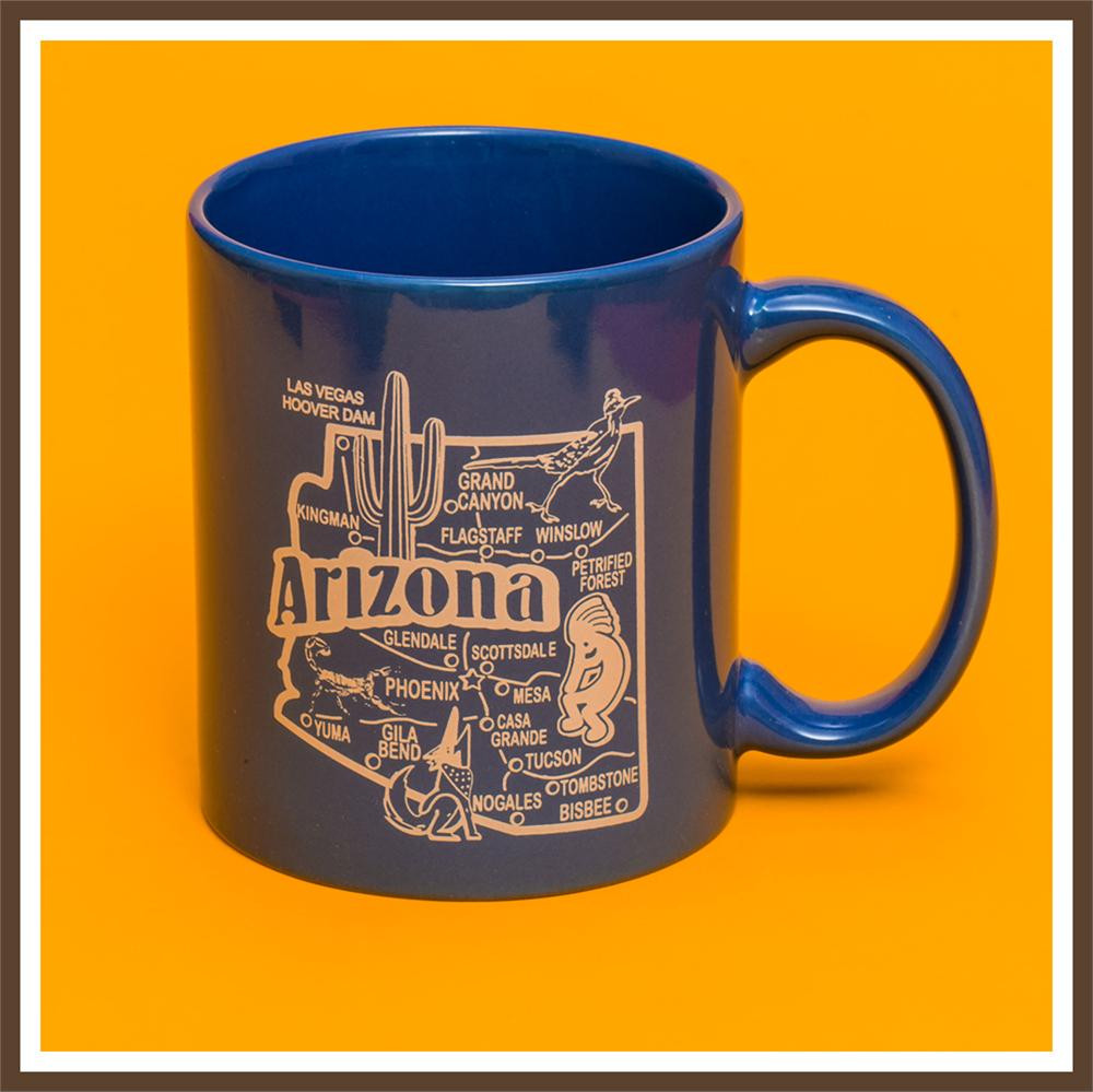 Blue AZ Map Mug Arizona Gifts