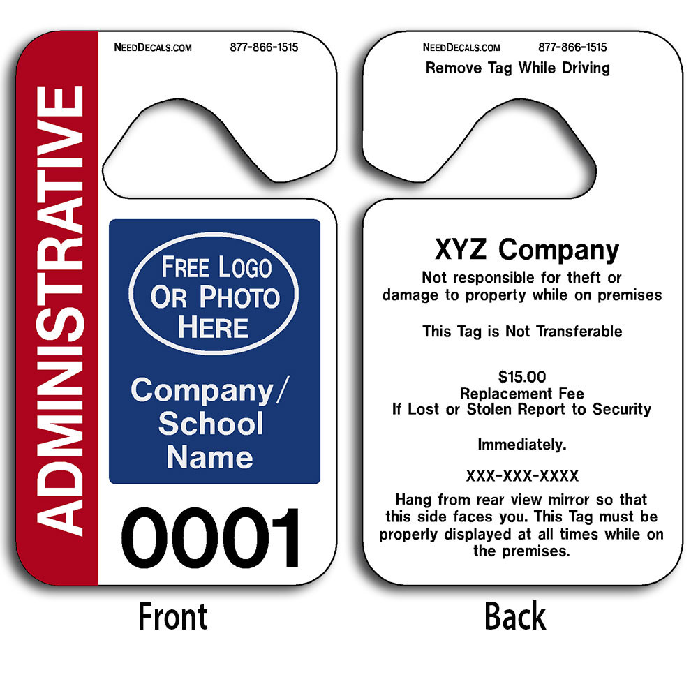 Automotive Rear View Mirror Hang Tags 50 3.10 to 2,500 0.42 Free Numbering & Backprinting