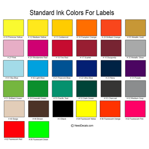 color chart standard ink colors standard color chart